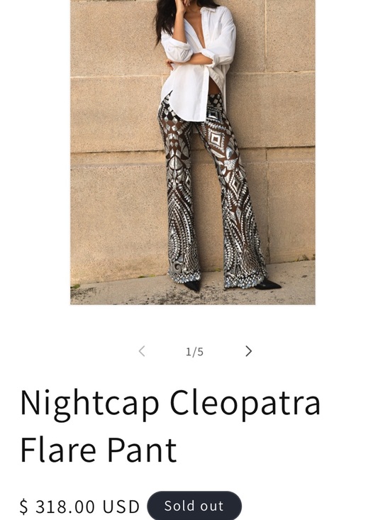 Nightcap Pants - Nightcap Black & Silver cleopatra pants sold out online